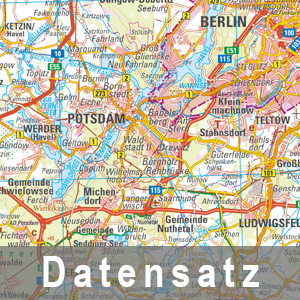 Ausschnitt aus der Digitalen Topographischen Landeskarte 1 : 400 000 - Normalausgabe